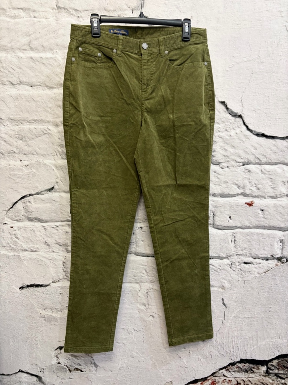 Brooks Brothers Army Olive‎ Green Corduroy Pants Classic Workwear Casual 70s - Picture 2 of 5